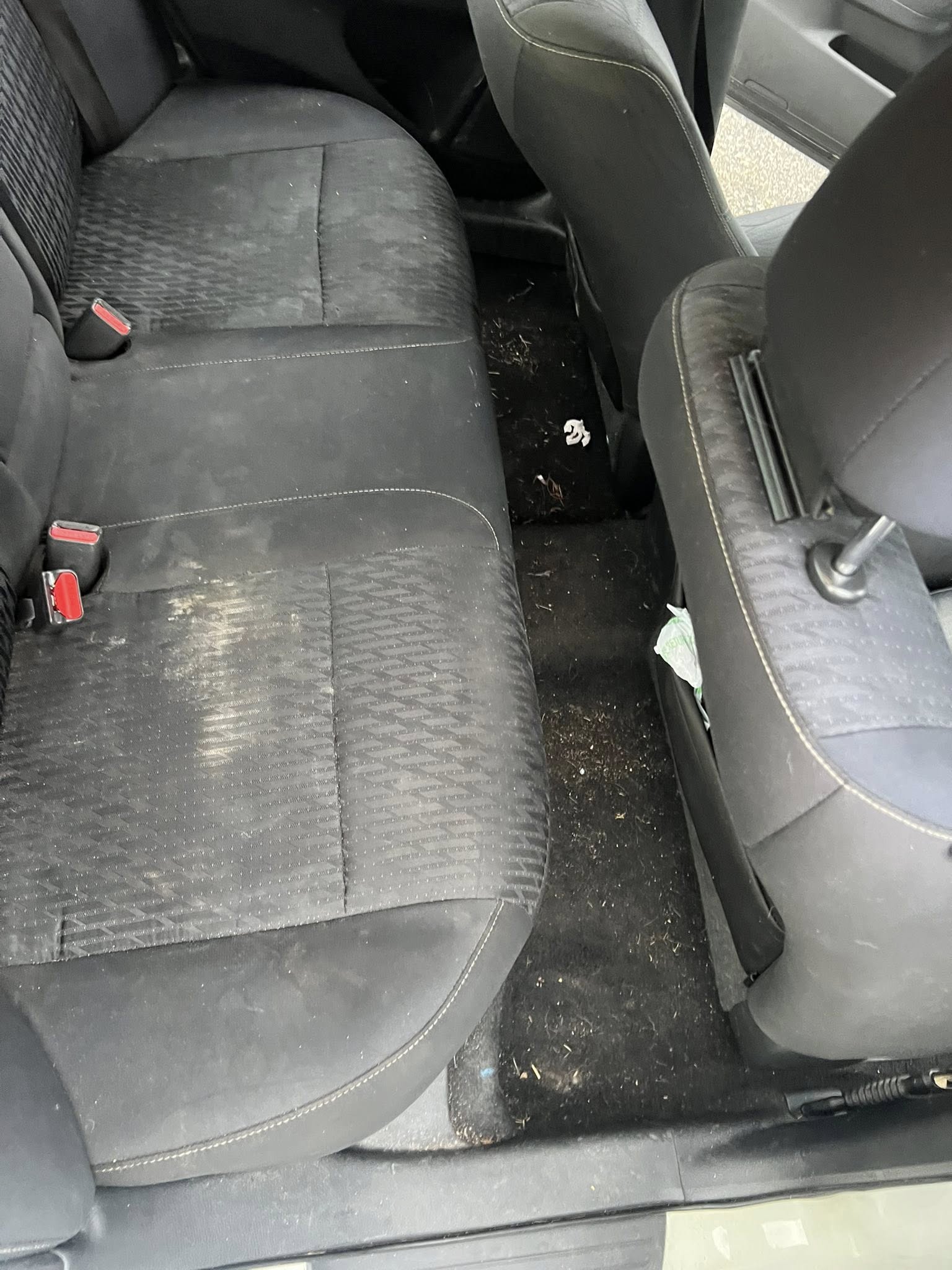 Car interior before professional detailing service in York Pennsylvania - Krouts mobile detailing before results